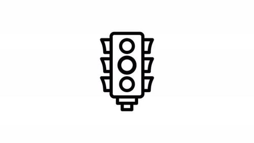 traffic light line icon animation