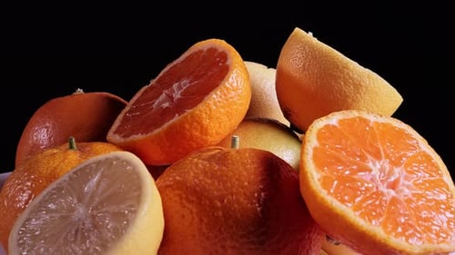 Pile of Fresh Citrus Fruit Close Up