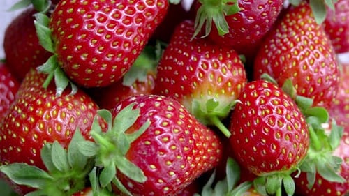 Erdbeeren rotierend