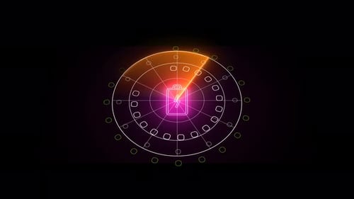 Scan radar Hud avec interface holographique sur fond noir isolé