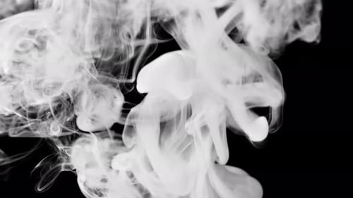 Abstract White Smoke on Black Background