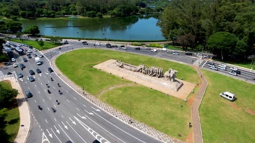 Famoso Parque do Ibirapuera, no centro de São Paulo, no Brasil.