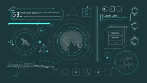 Animation of Satellite Communications Infographics on Alpha Channel