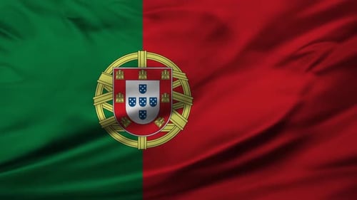 Realistic Waving Portuguese Flag Animation