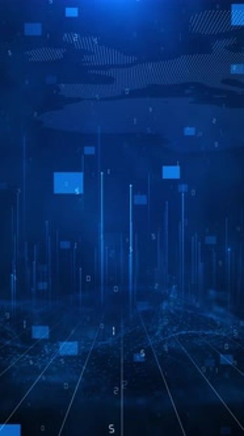 Cyber Big Data Flow Particles Abstrakter digitaler Technologie-Hintergrund. Abstrakter digitaler Hintergrund wi