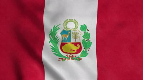 Bandeira realista do Perú tremulando ao vento