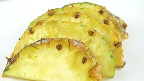 Close Up of Fresh Pineapple Slices