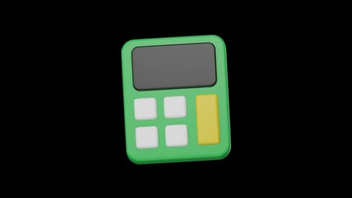 Icône financière 3D de la calculatrice, concept commercial et financier