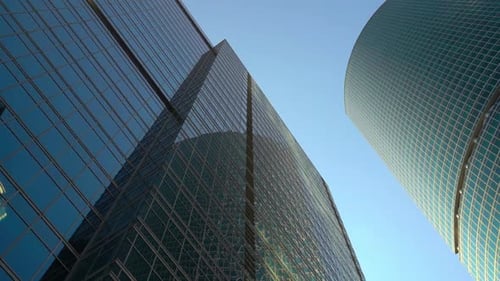 Business City Skyscraper Office Background Revolving Buildings of Economic Financial Center