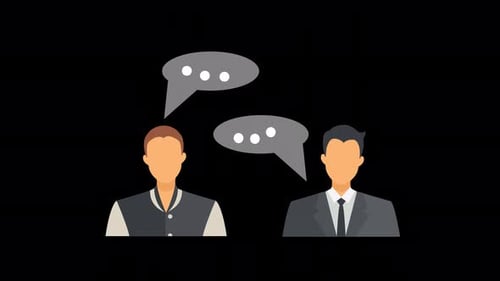 Flat Design Animated Men Communicating