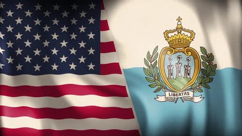Usa And San Marino Background Loop
