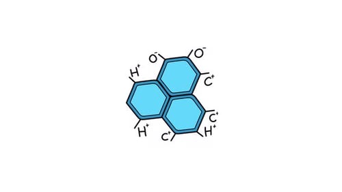 Animated Chemical Molecule Structure in Flat Design