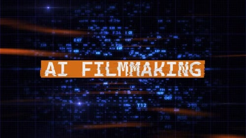 Digital Glitch Text Reveal in Futuristic Data Stream Background