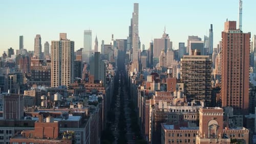 Aerial view of Park Avenue on the Upper East Side of Manhattan