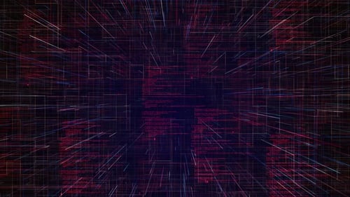 Futuristischer digitaler Datenhintergrund mit fließenden Linien und Binärcodes