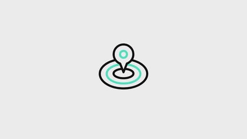 Animated Flat Design Location Pin Target Icon