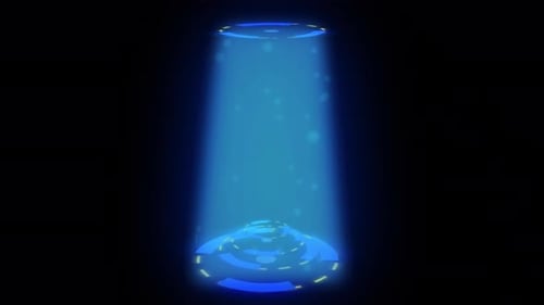 Digital Cyber Glowing Hologram Style Hud Elements and Particles Alpha Channel 4K