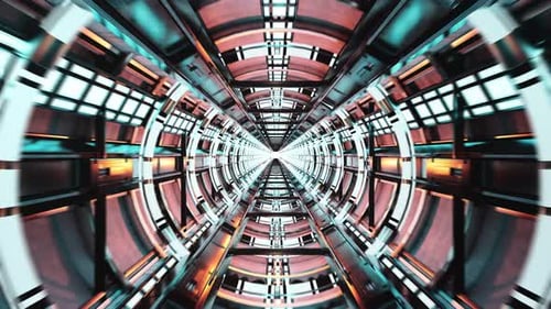 Futuristic Sci-Fi Technology Tunnel Journey Loop