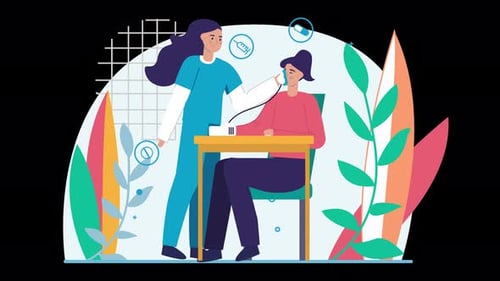 Flat Design Medical Check-up Healthcare Illustration