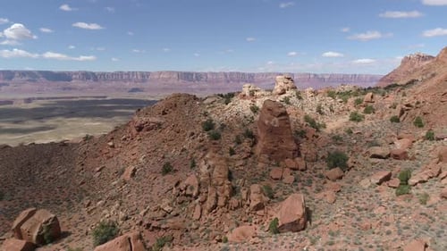 Aerial view of arid hills