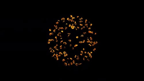 Abstract Golden Shards Explode and Dissolve Transition