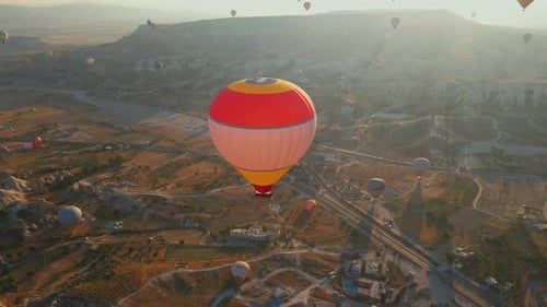 In This Aerial Video the Skies Above Cappadocia Turkey Come Alive with a Kaleidoscope of Hot Air
