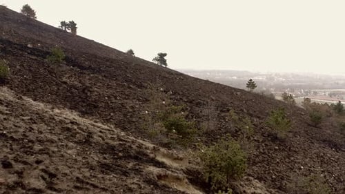 Burned Hillside with Distant Rural Landscape