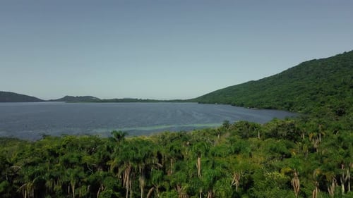 Stunning Aerial View of Peri Lake in Florianopolis