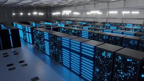 Centro de procesamiento y almacenamiento de datos. Sala de servidores.