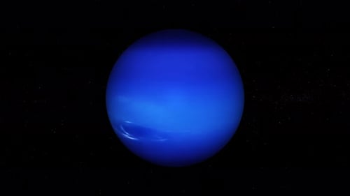 Spinning 3d Neptune Planet With Star