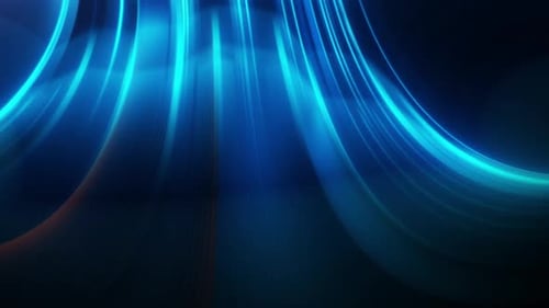 Abstract Blue Digital Light Trails Loop Background