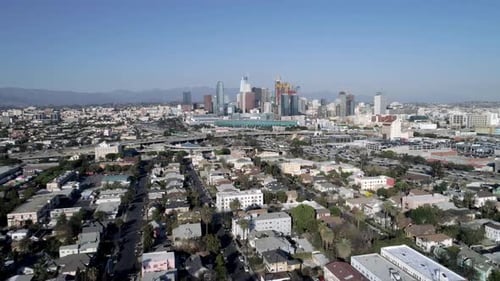 Downtown Los Angeles Aerial Drone View