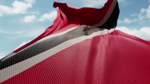 Waving Fabric Flag in Realistic Slow Motion Loop