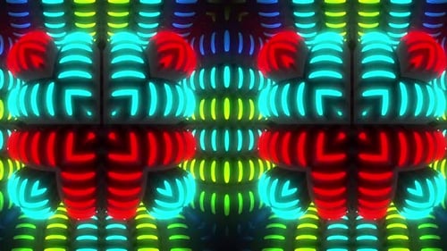 Lebendige Neonlichtshow voller Energie und Bewegung