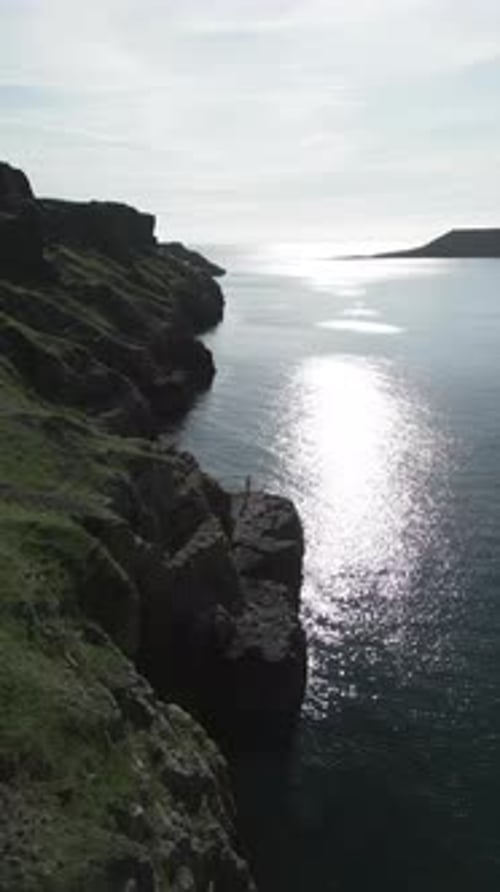 Aerial video of the Gower Peninsula, Glamorgan, South Wales, UK