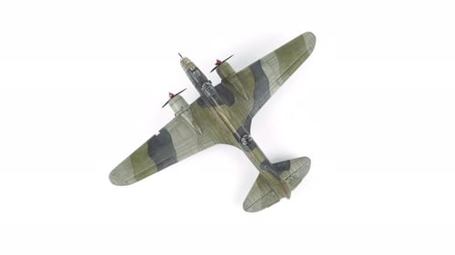 Vintage Aircraft Model on White Background, Top View