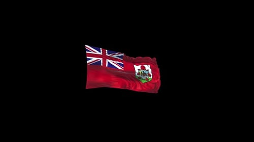 Realistic Waving Bermuda Flag Loop