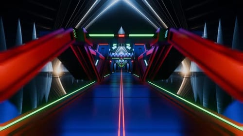 Futuristic Cyberpunk City At Night Loop