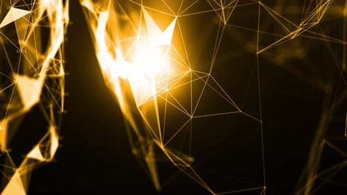 Golden Plexus Network Abstract Background Loop