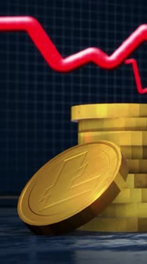Monero Falling Price Red Arrow Crypto Market Downtrend Vertical Video