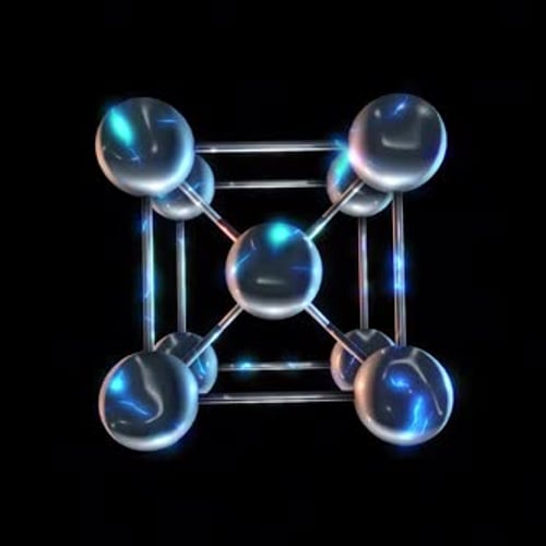 Spinnende 3D-Molekularstruktur