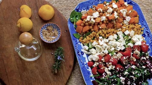 Colorful Salad with Fresh Ingredients and Homemade Dressing