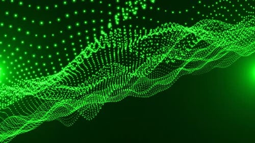Abstrakter Partikelwellenhintergrund, digitale Linie und Punkte verbinden sich, 3775