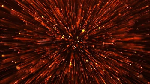 Dynamic Red Gold Sparkle Particle Burst Background Loop