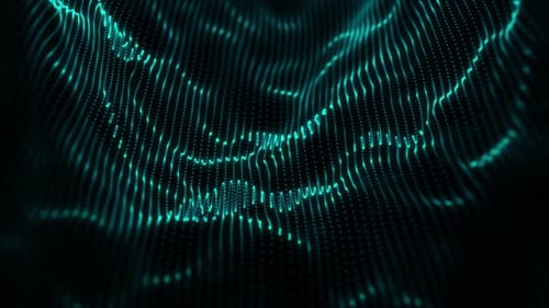 Abstract Digital Wave Grid Particles Background