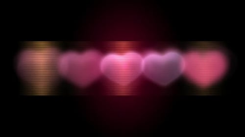 Romantic Pulsating Hearts Looping Background