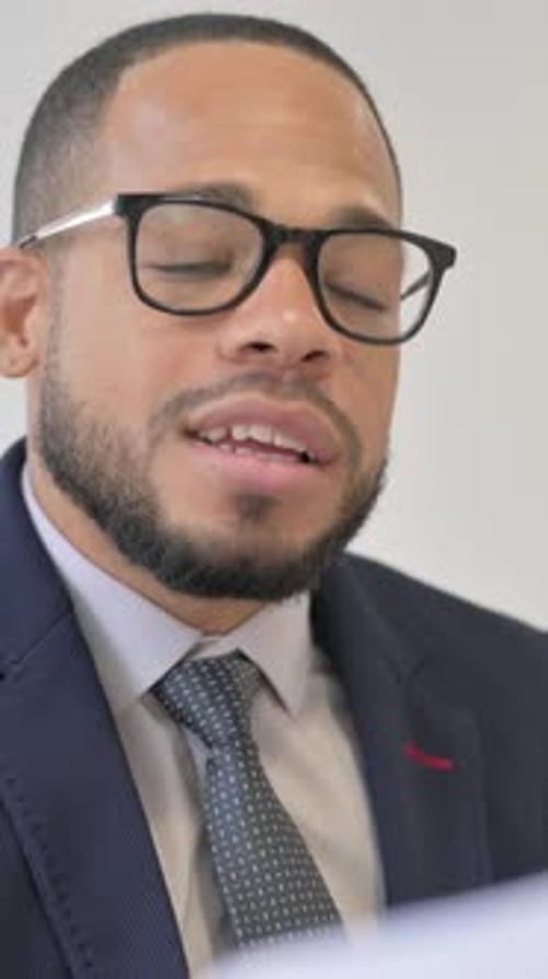 Multi Ethnic Business People Talking in Office, vertical video