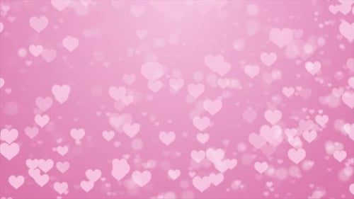 Heart Bokeh Soft Pink Background With Floating Particles Loop