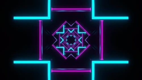 Cyan And Pink Neon Abstract Shape Background Vj Loop In 4K