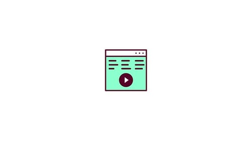 Flat Design Animated Browser Window with Play Button